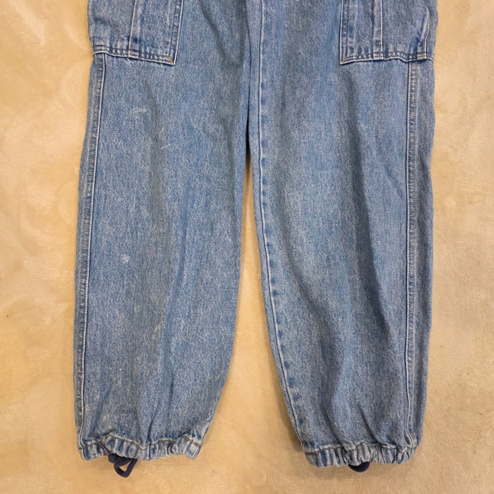Levi's 94 Baggy Cargo Jeans W27 L32 Blue Denim Utility Distressed Adjustable Hem - Picture 2 of 10